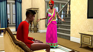 Indian stance mom bursts into her virgin little one while he masturbates superior to before the couch coupled with she offers to be the first woman far his caper - Desi mother coupled with little one